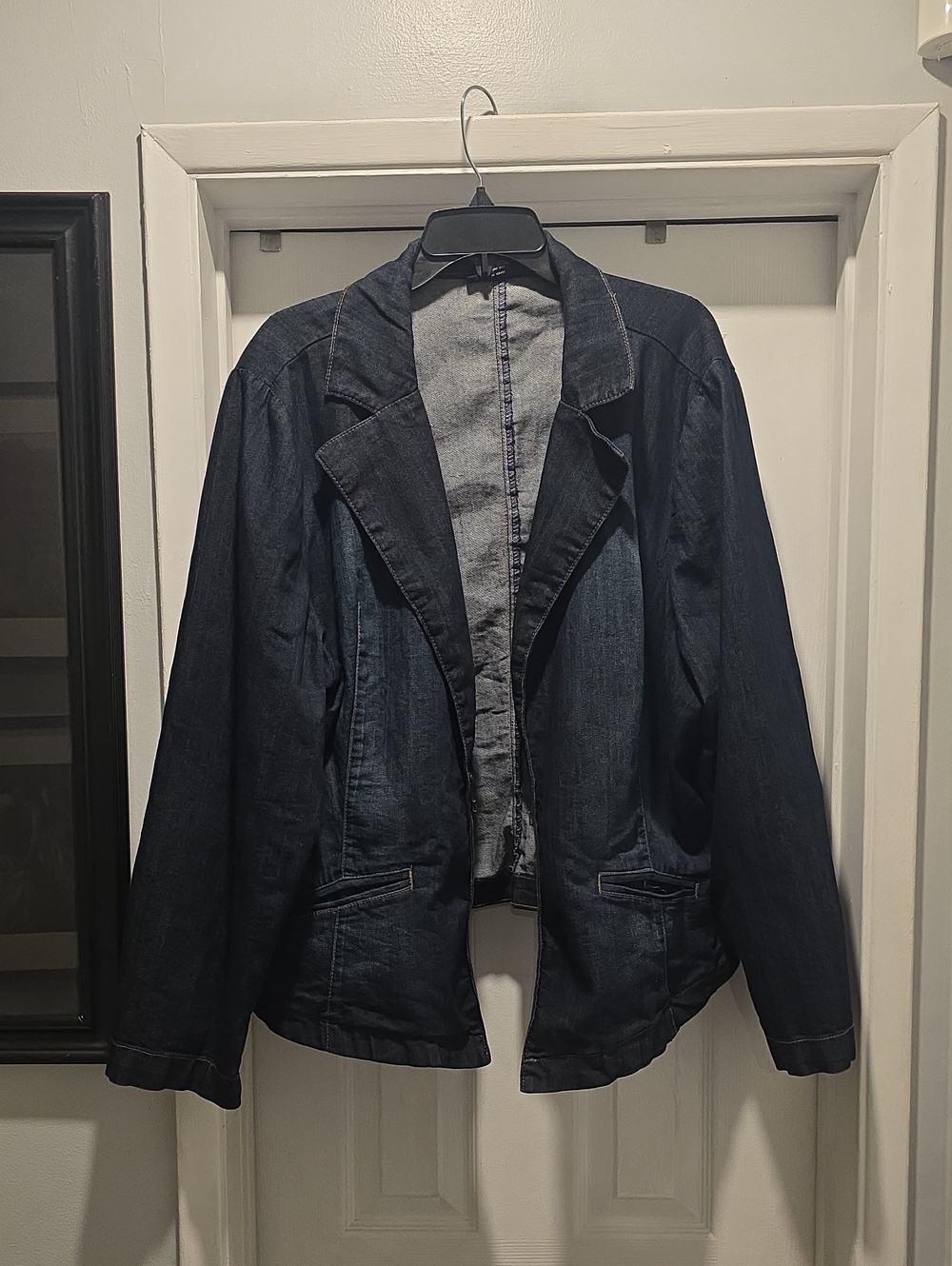 Ashley Stewart Dark Blue Denim Shirt Jacket